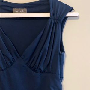 Navy rouched sleeveless top